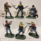 Set Of 6 Britains 7th Cavalry Foot Toy Soldiers Plastic On Plastic Base