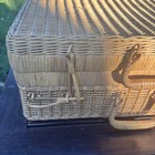 Vintage Nice Wicker Picnic Basket Boho Storage Farmhouse Decor 18    X 12    X 7 5   