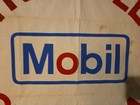 Ultra Rare Single Side 1950s Handpainted Mobil Triangle Service Station Canvas