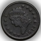 1814 Classic Head Large Cent - Crosslet 4  s-294  - Us 1c Copper Coin