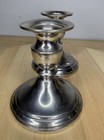 Pewter Weighted Candle Stick Holders 4 Inches Vintage Pair Set Of 2