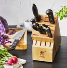 Zwilling Gourmet 7-piece Knife Block Set Natural Wood Sharp Kitchen Knives Chefs