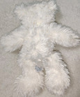 Vintage 12  Russ Berrie White Teddy Bear Plush Bow Shaggy Stuffed Animal