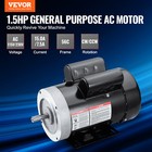 Vevor 1 5hp Electric Motor 1725rpm Ac115 230v 56c Frame 1-phase 5 8  Keyed Shaft