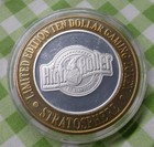 1996 Silver Strike Stratosphere high Roller Casino  10 Gaming Token  Las Vegas