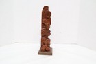 Vtg Northwest Coast Signed Native American Hand Carved Wood Totem Pole 13 