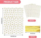 Docvania Cello Cellophane Treat Gift 8 12   pack Of 100   Gold bow-tie  