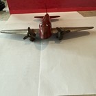 1930-40   s Wyandotte Pressed Steel Toy Dc3     Plane   Wooden Wheels   Nice Shape