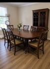 Duncan Phyfe Style Dining Set Table 6 Chairs China Cabinet Restored Vintage