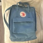 Fj  llr  ven K  nken Blue Zip Backpack Logo Accent 2 Pockets Canvas nylon