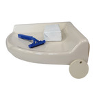 Light Beige Ceramic Shower Corner Tray Bone Biscuit Soap Dish Shampoo Holder