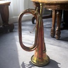 Military Vintage Bugle Horn With Ubique Royal Artillery  Badge Copper brass