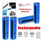 50 100pcs  Battery 3 7v Rechargerable Li-ion 3000mah 18650 Batteries For Torch
