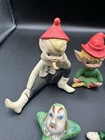 Lot Of 8 Elf   Pixie Elves Figurines Mid Century 1950   s Vintage
