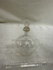 Vintage Blown Glass Miniature Perfume Bottle Clear Onion Shape Long Stopper
