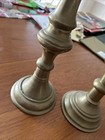 Solid Antique Brass Candle Holders 10    Tall Set Of 2