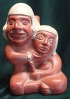 Moche Erotic Machu Peru Pottery Huaco Replica Spout Stirrup Cup Bottle Vessel