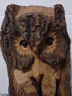 Vtg Hand Carved Wood Owl Raw Edge Rustic Primitive Cabin Decor 13 5  Heavy