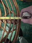 Vintage Bamboo Table Mid Century Rattan Round Coffee   Side Bohemian 60s