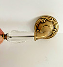 Door Handle Passage Set Glass Crystal Lever Antique Brass French Rosette Ornate   