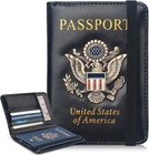 Passport Holder Cover And Card Case Slot Combo Rfid Blocking Leather Travel Pass