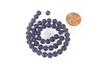 50 Czech Frosted Sea Glass Round Beads - Matte Dark Amethyst 6mm