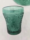 Vintage Indiana Tiara Sandwich Glass Green Clock Wall Sconce Candle Votive Set