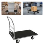 2200lbs Steel Platform Truck 47 x24 x32  Hand Push Flat Cart 2 Casters Brake