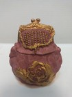 Vintage Trinket Box  jar Powder  Jewelry Hand Painted Porcelain New Old Stock