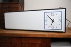 Vintage Lighted Clock Store Display Menu Board Hanging Light Lamp Blue Retro
