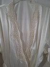 Victoria   s Secret Vintage Ivory Bridal Robe Peignoir Sequined Lace Trim Sz Xs