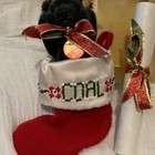 Vintage 1995 Steiff Bear    coal    In Stocking In Original Box L e Certificate