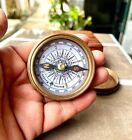 Antique Vintage Brass Pocket Compass Brass Nautical Compass Marine Compass Gift