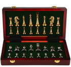 Vintage Chess Set wood Chess Board With Storage metal Chess Pieces  Classic Game