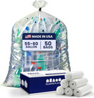 Heavy Duty 55-60 Gallon Trash Bags     Clear Garbage Can Liners  38    X 58         D   