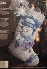 Bucilla Christmas Felt Appliqu   18  Stocking Kit 86059 Snowflake Snowman 2007
