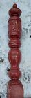Original Antique Victorian Newel Post Round Carved 