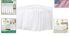 Elegant 15-inch Drop Adjustable Bed Skirt For Queen Beds - White Polyester