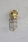 Solid Brass Bulkhead Wall Light  Vintage Nautical Sconce  Marine Passageway Lamp