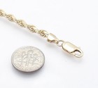 4 5mm Diamond Cut Rope Chain Necklace Extender Real Solid 14k Yellow Gold