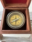Vintage Nautical Compass In Wood Box