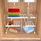 2-tier Under Sink Cabinet Organizer Rack Storage Expandable Kitchen Shelf Holder