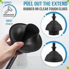 Umien Toilet Brush   Plunger Set - 18in Steel  No-rust  Long Handles  Canister