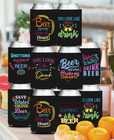 Can Beer Coozie Koozie Drink Different Patterns 4 Pc Set Insulated Neoprene New