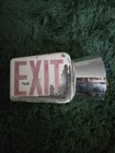 Antique Vintage White Painted Glass Exit Sign Nice Patina With Wall Mount