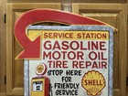 Shell Gasoline Motor Oil Metal Sign Tire Towing Gas Vintage Style Wall Decor