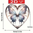 Antique Silver Butterfly Heart Suncatcher Gift Indoor Outdoor Window Art