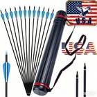 12x 31 arrows Shaft Arrowhead Quiver Archery Set Hunting Shooting Bow Hunting 