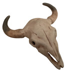 Cattle Skull Wall Hanging Figurine Ceramic 8  South Western Decor