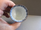 Vintage Japanese Saki Cup Tumbler Japan Blue Stripes Flared Rim